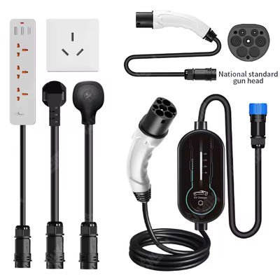 الجودة وحدة شاحن بطارية السيارة الكهربائية المتنقلة المحمولة من النوع 2 V2V V2L للسيارات الكهربائية 10 أمبير - 32 أمبير مصنع