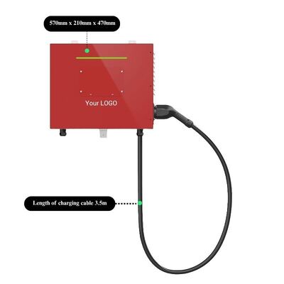 کیفیت شارژر خودروی برقی دیواری 30 کیلوواتی DC، ایستگاه شارژ سریع فشرده IP54 با کابل 3.5 متری کارخانه