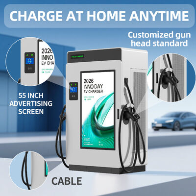 Good price High-Power 480kW DC Commercial EV Charging Station CCS1 CCS2  Interface Dual Gun Forced Air Cooling 55inch Advertising LCD online